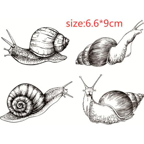 Snails Transparent Silicone Rubber Stamp and Metal Die Sheet Cling Scrapbooking DIY Cute Pattern Photo Album