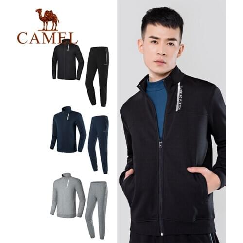 CAMEL Offical Autumn Winter Sports Clothing Men Women Fitness Suits Womens Yoga Suits Casual Running Suit Two-piece Sportswear