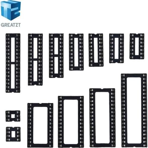 10pcs IC seat 6P/8P/14P/16P/18P/20P/24P/28P DIP IC sockets Adaptor Solder Type 28 pin Narrow body DIP Sockets MCU seat 24PIN