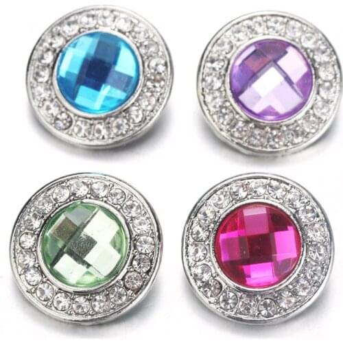 10pcs/lot Flower Snap Jewelry Crystal 18mm Metal Snap Buttons For Snap Button Bracelet Bangle jewelry Accessories 9978