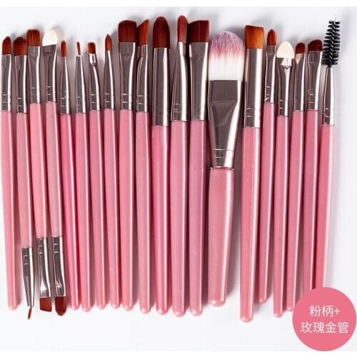 20pcs/Bag Make up Beginner Portable Cosmetics Set Beauty Brush Makeup Brush Face Eye Shadow Eyelashes Blending Cream Make Brushe