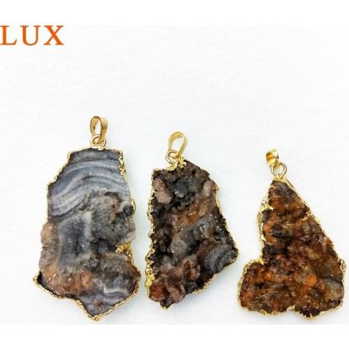 5-10 PCS Galaxy Stone Druzy Pendant Geode Gem stone Pendant Sun Agates Pendant Natural Stone Pendant