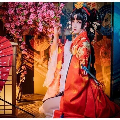 Anime Onmyoji SSR Shiranui New Skin DIEBUSHAOHUA Kimono Gorgeous Uniform Cosplay Costume For Women Halloween Free Shipping 2019