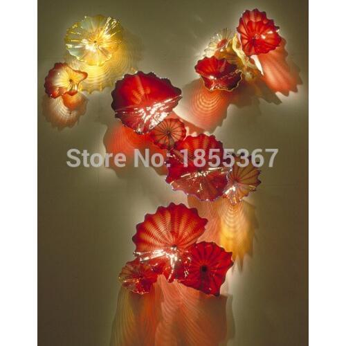 Free Shipping 100% Hand Blown Glass Wall Lamp Plates Decoration