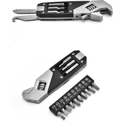 Free Shipping Rustlless Adjustable Wrench Collaspsible Spanner Hexagon Socket Non-slip Wrench with Oxford Bag P4-1013