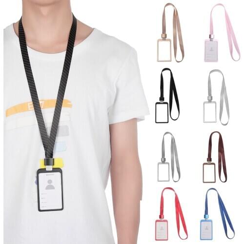 1PC Multifunctional ID Badge Holders Credit Card Holder Business Bus Pass Card Case School Office Supplies With Lanyard Unisex