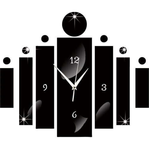 Creative 3 D Acrylic Technology Digital Wall Clock Mirror Stereoscopic Wall Clock Study Bedroom Wall Clock Free Shipping