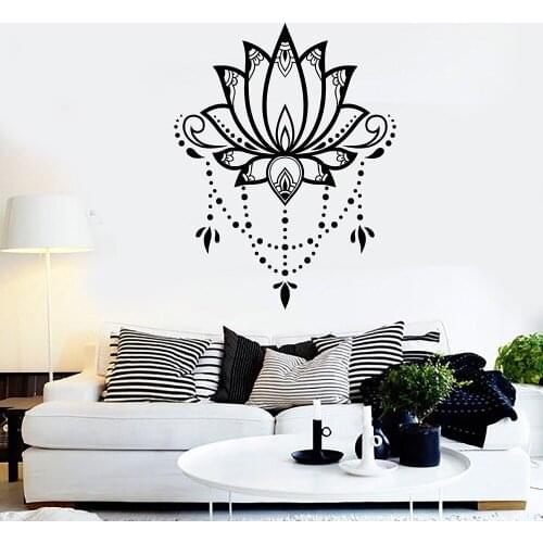 Flower Lotus Nature Yoga Room Meditation Relaxation Zen Vinyl Wall Stickers Home Decor Bedroom Diy Mural Art Decals Gift