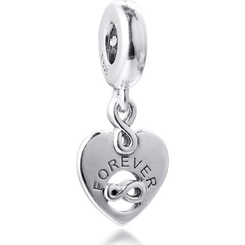 DIY Fits for Pandora Charms Bracelets Friends Forever Heart Beads 100% 925 Sterling-Silver-Jewelry Free Shipping