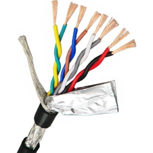 Shielded Wire Twisted Pair Cable 0.5mm² 4,6,8 core with Pure Oxygen Free Copper Double Shield 485 Signal Control Wire 20AWG