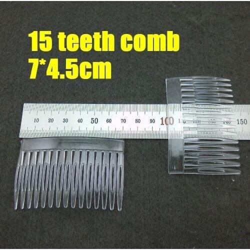 20pcs/lot 15 teeth combs,diy material,7*4.5cm plastic hair comb,fitting for hat.wedding hair accessories for briede(NO:PS11)