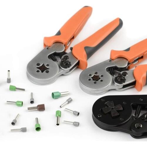 HSC8 6-4 6-6 16-4 Tube Bootlace Terminals Crimping Hand Tools Wire Connector Self-adjustable Crimper Pliers