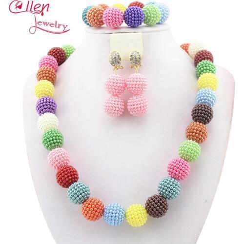 Masquerade nigerian Wedding Bridal beads Jewelry Set Dubai Beaded African Beads Jewelry Set Women Fashion W13565