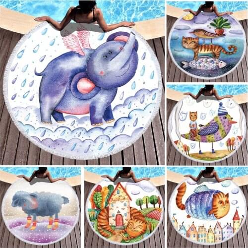 Creative personality baby elephant luxury beach towel Sea beach towel Fringed beach towel Large beach towel microfiber towel spa