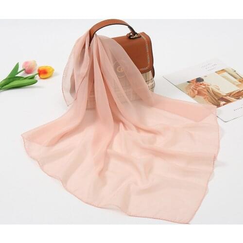 Fashion Women Spring Summer Silk Scarves Soft Wrap Ladies Thin Shawls And Wraps Chiffon Hijab Scarf 2021 Plain Beach Scarf