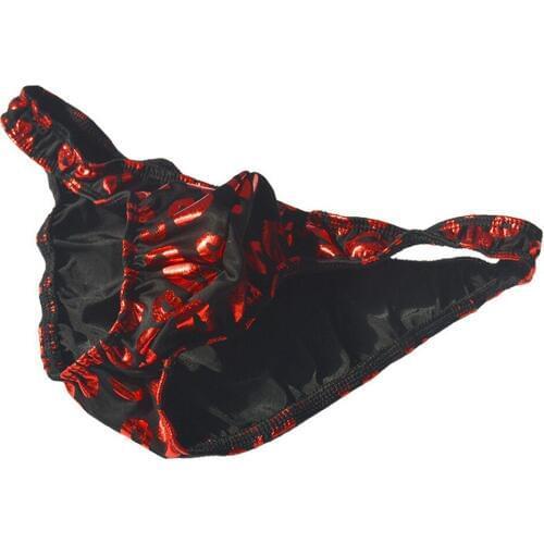 Low rise mens sexy underwear lips print briefs swimwear panties cock pouch ZJH880