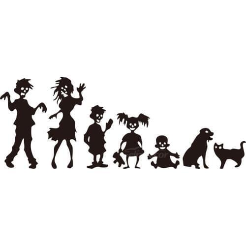 10x30cm Zombie Family Car Body Stickers CoCar Window Door Decal Funny Top Quality Waterproof ZP143