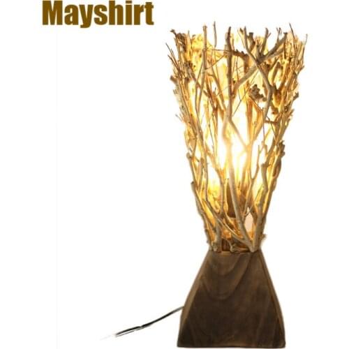 Nordic Retro Wood Branch Led Table Lamps for Living Room Home Deco Bedroom Bedside Desk Lamp Art Decor Lighting for A Dorm Room