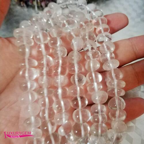 Natural White Crystal Stone Loose Beads High Quality 10-12mm Smooth Irregular Shape DIY Gem Jewelry Accessories 38cm wk409