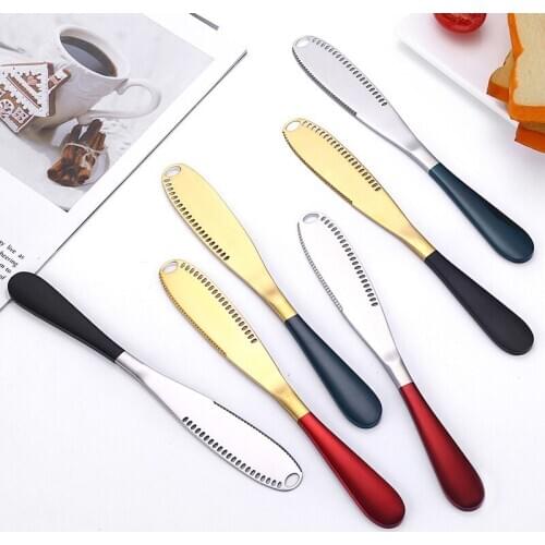 Stainless Steel Cutlery Butter Cutter 3 In 1 Cheese Butter Knife 430 Stainless Steel Blade Dessert Jam Knife Toast Bread Cutter