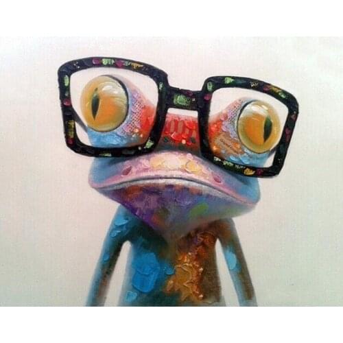 Glasses Frog Animal DIY Digital Painting By Numbers Modern Wall Art Oil Painting Christmas Gift Home Decor Big Size