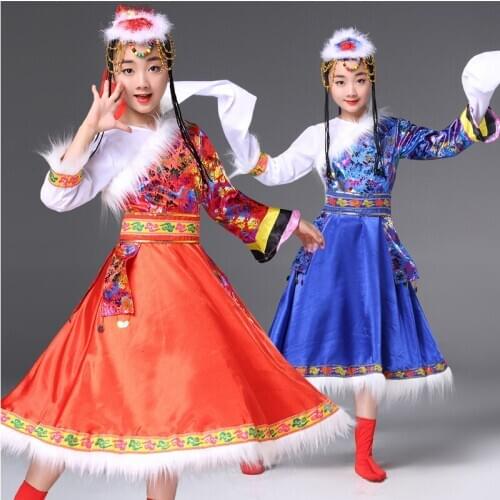 Russian national performance clothes for children modern folk dance clothes for girls and boys Chinese dance dress childrens