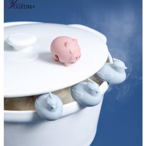 OYOURLIFE Cute Cartoon Silicone Pot Holder Pot Lid Holder Clips Kitchen Cooking Prevent Overflow Tool Kitchen Accessories