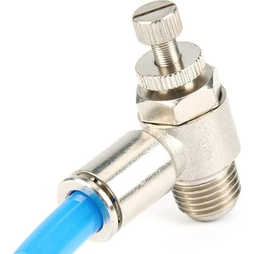 1pcs SL series air pipe pneumatic joint throttle speed regulating valve All copper nickel-plated quick-plug joint