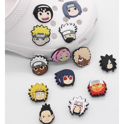 1PCS Japanese Anime Cartoon DIY Shoe Charms Backapck Wristbands Shoe Decorate Fit Sandals Buckle Boys Kids Gift Croc Jibz