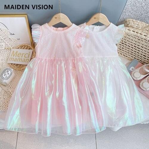 Girls Casual Dress 2021Summer Kids Sleeveless Costume Sweet Sequins Dresses Children Birthday party Dress Clothing 2-7 Years