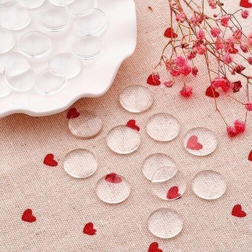 15.5~16x4~5mm Transparent Flat Round Glass Cabochons for Jewelry Making DIY Findings Accessories Clear