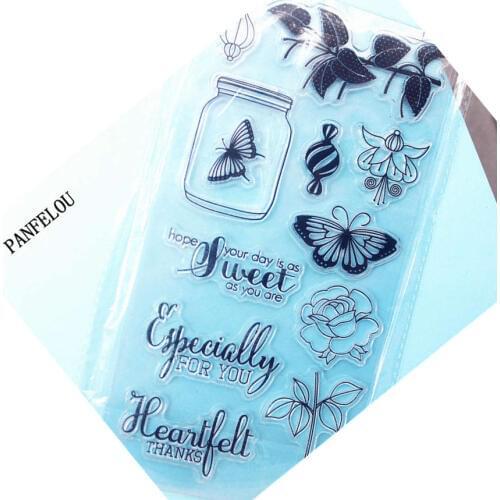 PANFELOU The butterfly bottle Clear Stamp DIY Silicone Seals Scrapbooking/Card Making/Photo Album Decoration Supplies sheets