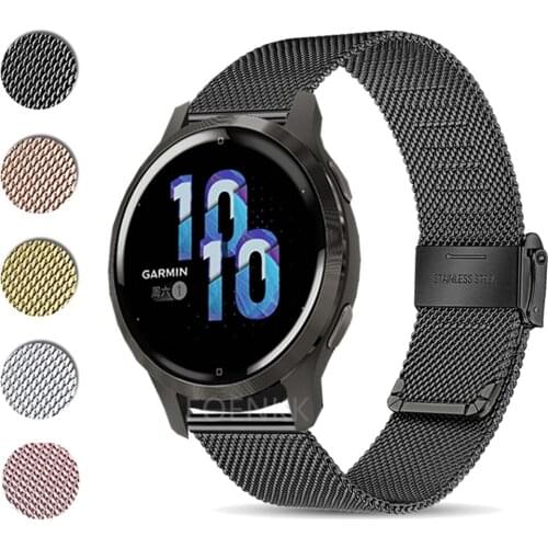 For Garmin Venu 2s/2 Smartwatch Strap Stainless Steel Bracelet For Garmin Vivoactive 4 4S 3 Forerunner 158 55 245 Venu Wristband