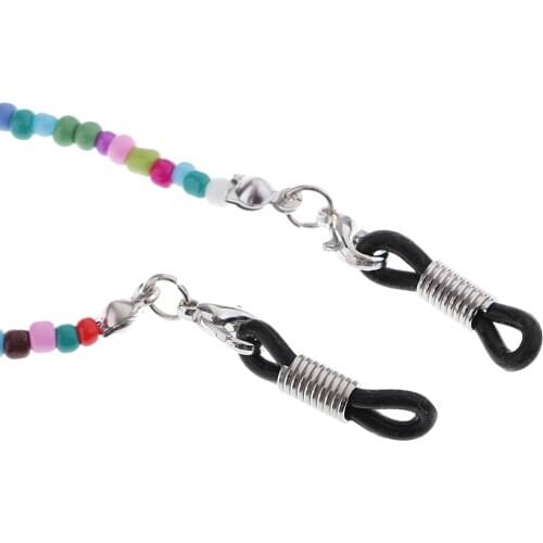 Eye Glasses String Holder Plush Ball Beaded Chain Eyeglass Necklace Chain Cord for Women Men