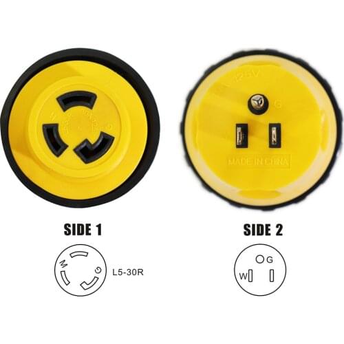 Heavy Duty RV Power Cord Adapter - 15A Male to 30A Female 125V AC Camper Generator Replacement Plug