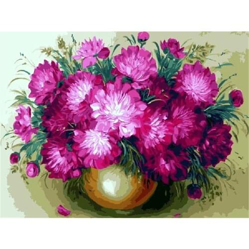 Flowers Printed Fabric 11CT Cross Stitch Full Kit DIY Embroidery DMC Threads Sewing Handicraft Knitting Painting Different