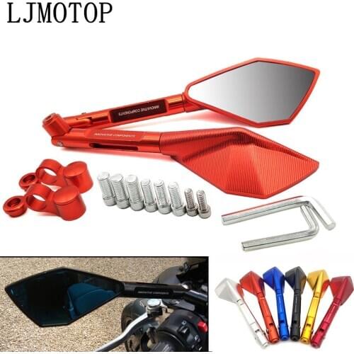 Universal Motorcycle Rearview Mirror Moto side Mirrors CNC black For Suzuki GS550M Katana GSX1100F Katana GSX250 GSX550