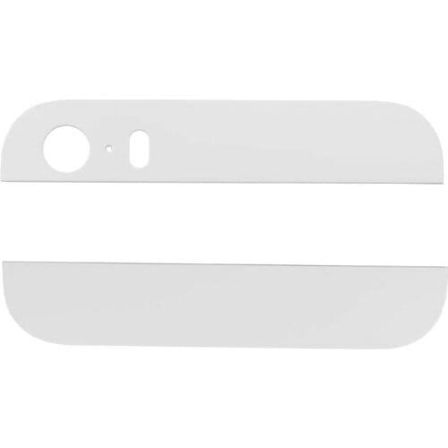 GZM-parts (20Pcs/Lot) For Iphone 5S Top and Bottom Glass Back Housing Cover Replacement Black /White Color