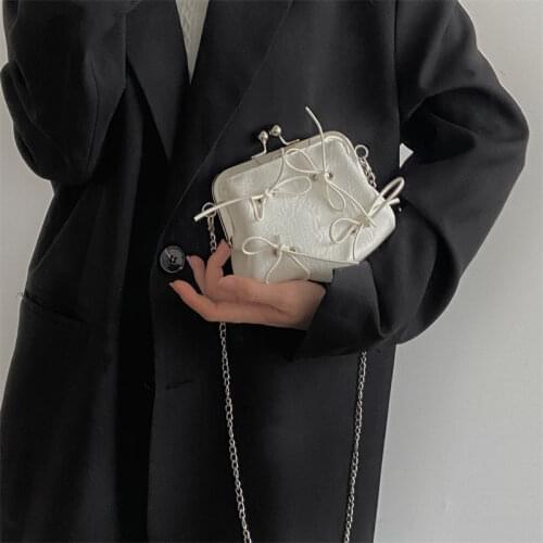 Female Mini Small Bag Brand Fashion New Fashion Bow Womens Chain Shoulder Messenger Bags Ladies Simple Versatile Bag
