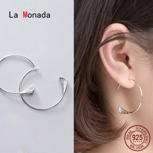 La Monada Big Hoop Earrings For Women Silver 925 Fine Women Earrings Jewelry Geometry Hoop Earrings 925 Sterling Silver Women