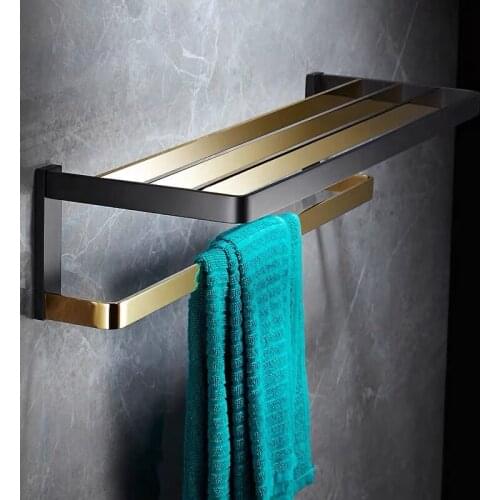 Golden Towel Rack Towel Bar Gold Stainless Steel Hardware Set,Robe Hook,Toilet Brush Cup Holder Soap dish Bathroom Accessories