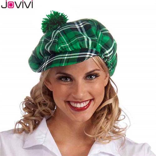 Jovivi New Wholesale Unisex St. Patricks Day Green Plaid Hat Irish Party Funny Accessory 1pc / 5pcs / 10pcs Men Womens Hat