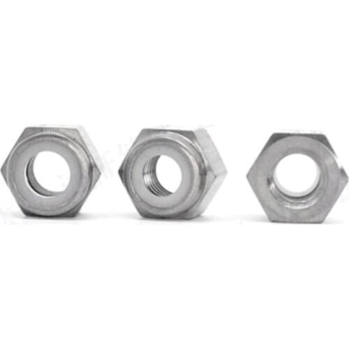 10pcs M3 M4 M5 M6 DIN985 TA2 titanium nylon lock nut