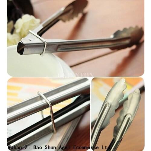 1000Pcs/Lot Stainless Steel Salad Tongs Bbq Kitchen Cooking Food Serving Utensil