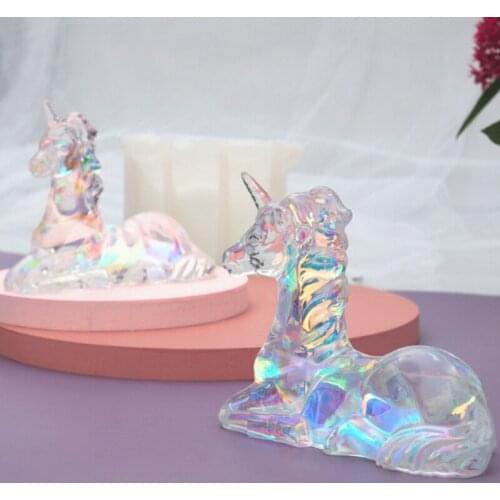 3D Unicorn Decor Epoxy Resin Silicone Mold Jewelry Fillings Accessory DIY Handmade Dried Flower Animal Horse Plaster Mould Craft