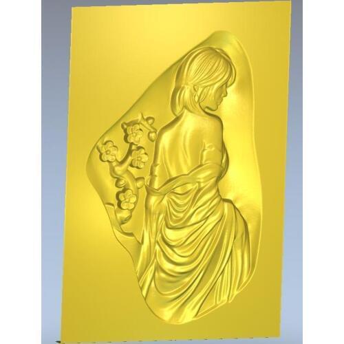 3d model relief for cnc in STL file format Panno_girl_10