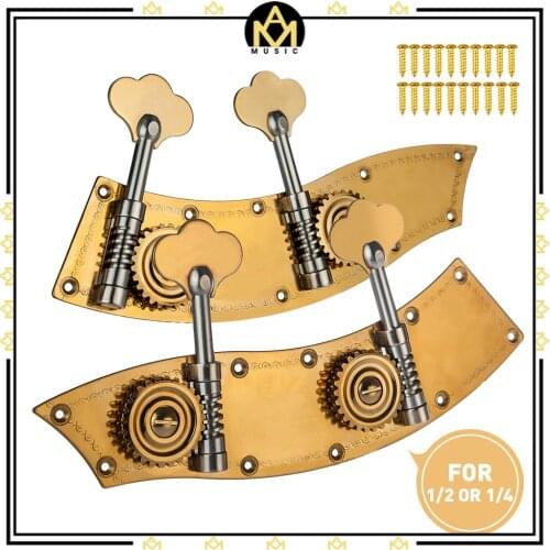 4 Strings Upright Double Bass Peg Tuner Keys Metal Body 1/4 1/2 Durable Brass Double Bass Machine Head Set