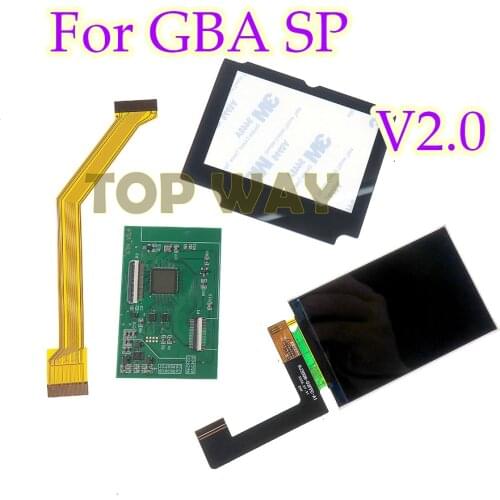 5sets Highlight IPS LCD Screen V2 IPS LCD Screen For GBA SP Highlight Brightness LCD For GameBoy Advance SP Low Power Screen