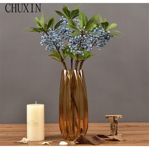 55cm New simulation berry branch home decoration fake flower wild fruit wedding flower arrangement material Christmas decoration