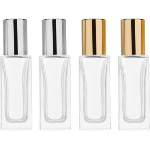 6ml Small Clear Rectangular Perfume Glass Empty Roll On Bottle 100PCS/LOT